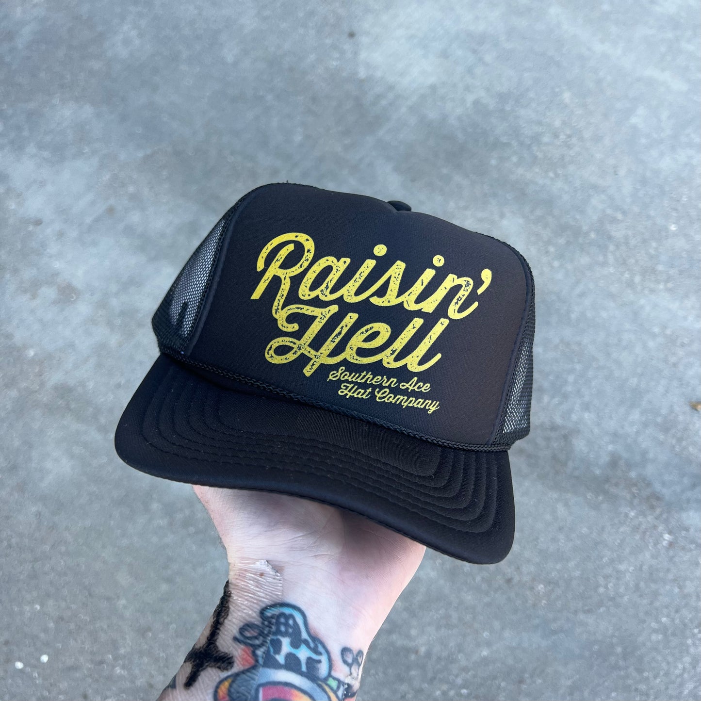 The "Raisin Hell" Foam Front Trucker